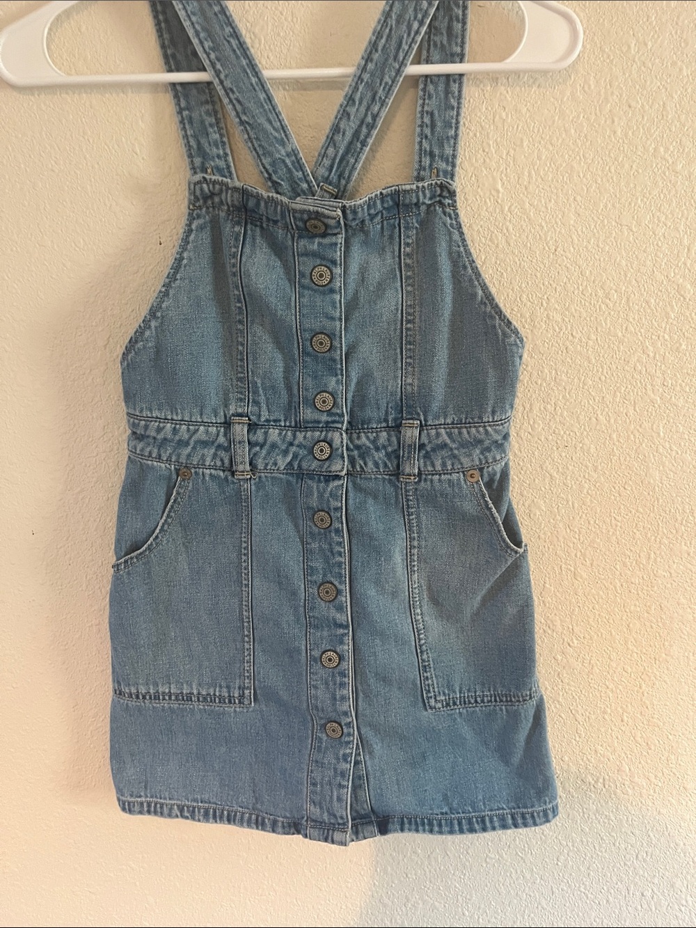 Polo by Ralph Lauren Light Blue Denim Button-Front Overalls Dress Kids 10